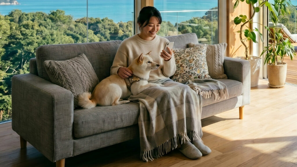 アンベルソ公式LINE定期便で手軽に注文する飼い主と愛犬